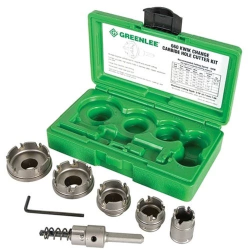 Greenlee Quick Change Stainless Steel Hole Cutter Kit 660 3 Greenlee Quick Change Stainless Steel Hole Cutter Kit 660